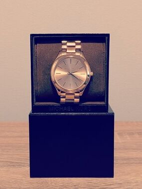 MICHAEL KORS MK-3197 Slim Runway Gold Tone Stainless Steel Watch